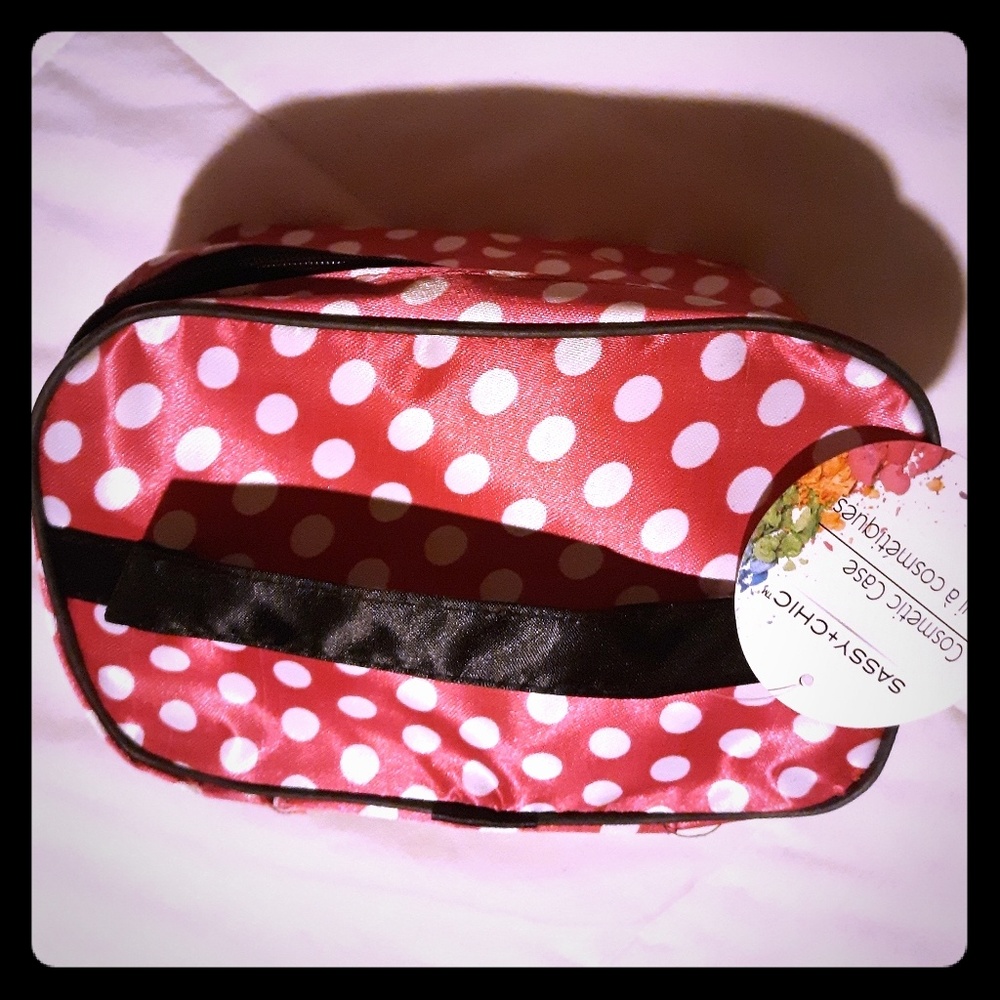 Pink Polka Dot Sassy Chic Cosmetic Bag